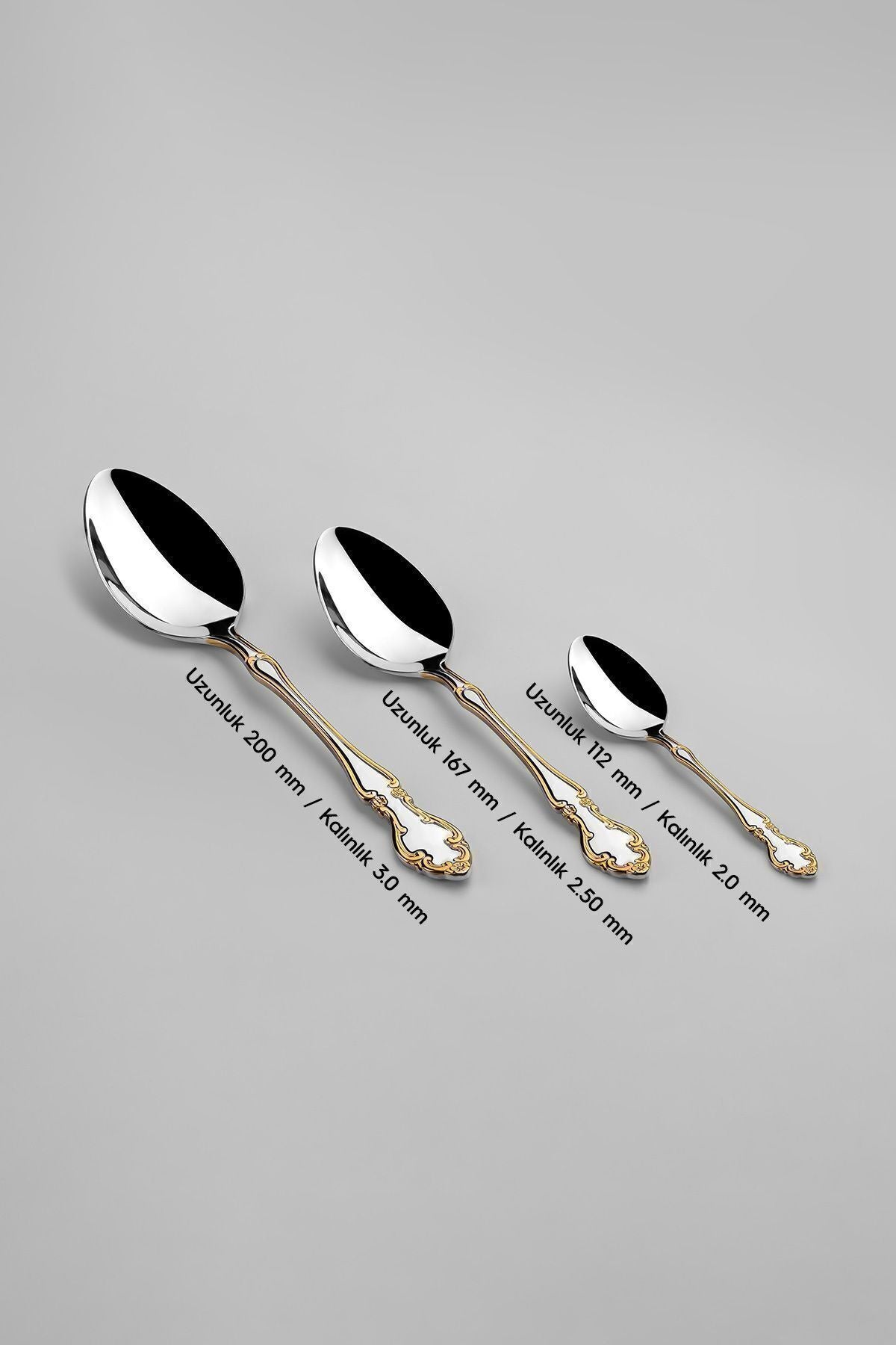 Nehir adriana altin Plain 12 Place Setting 84 Piece Boxed Flatware Set - MALLTURK