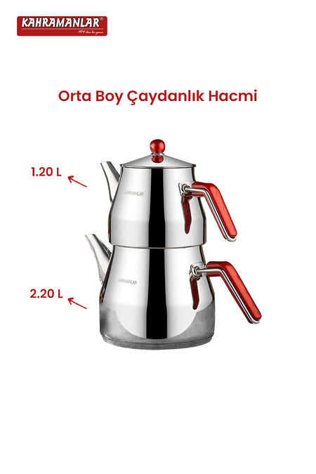Kahramanlar Prism Medium Size Teapot Set - MALLTURK