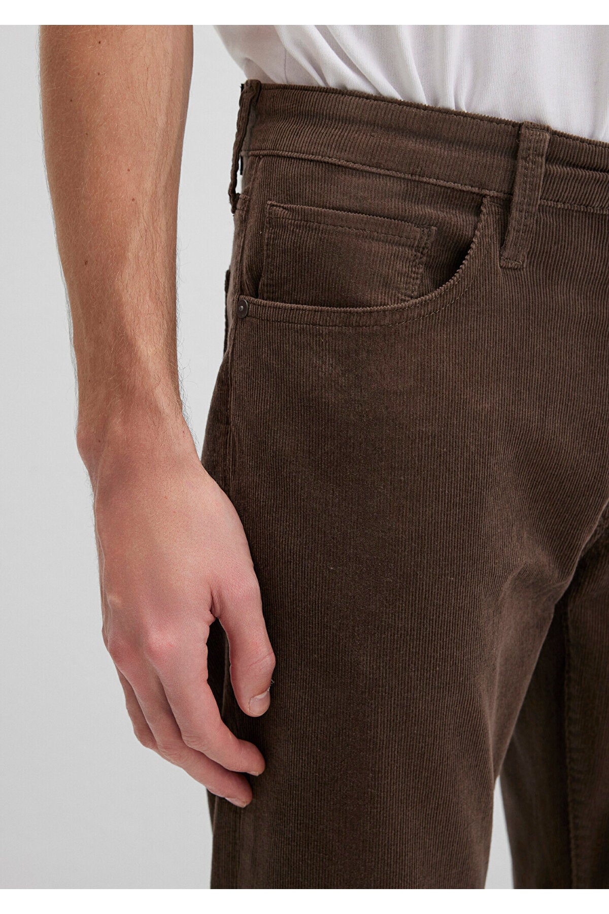 Mavi Marcus Brown Velvet Trousers 0035135666 - MALLTURK