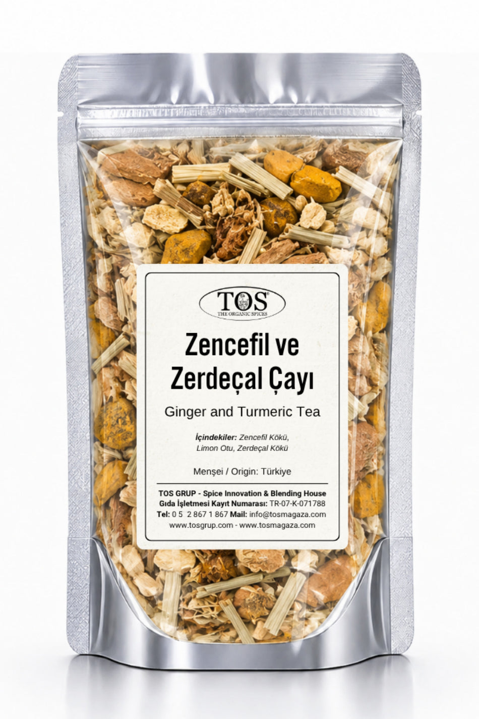 TOS The Organic Spices Ginger and Turmeric Tea 100 gr (1st Quality)