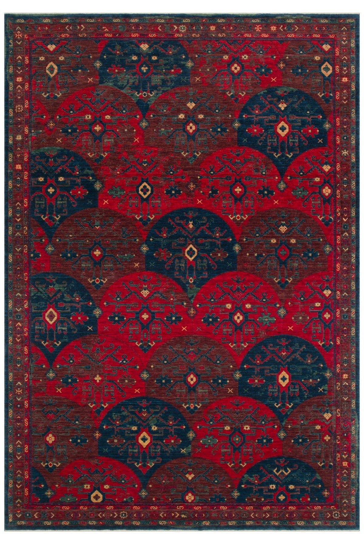 Cool Rug Mardin Red Ethnic Pattern Timeless Vintage Wool Hand-Woven 4 Season Ev Living Room Living Room Rug - MALLTURK