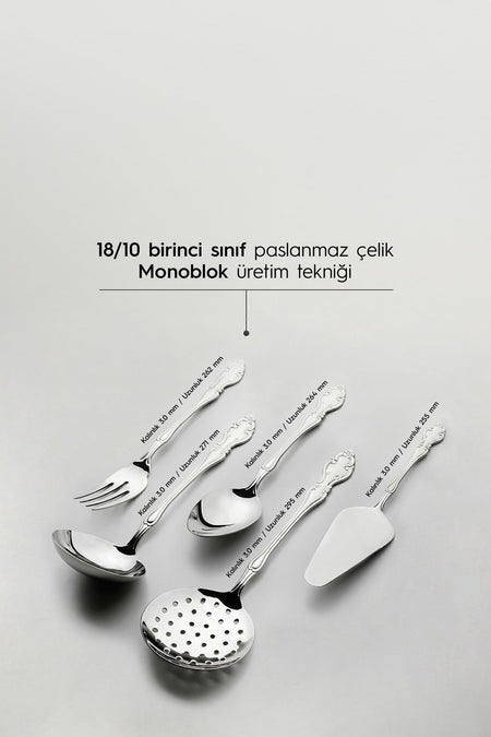 Nehir adriana Plain 12 Place Setting 89 Piece Boxed Flatware Set - MALLTURK