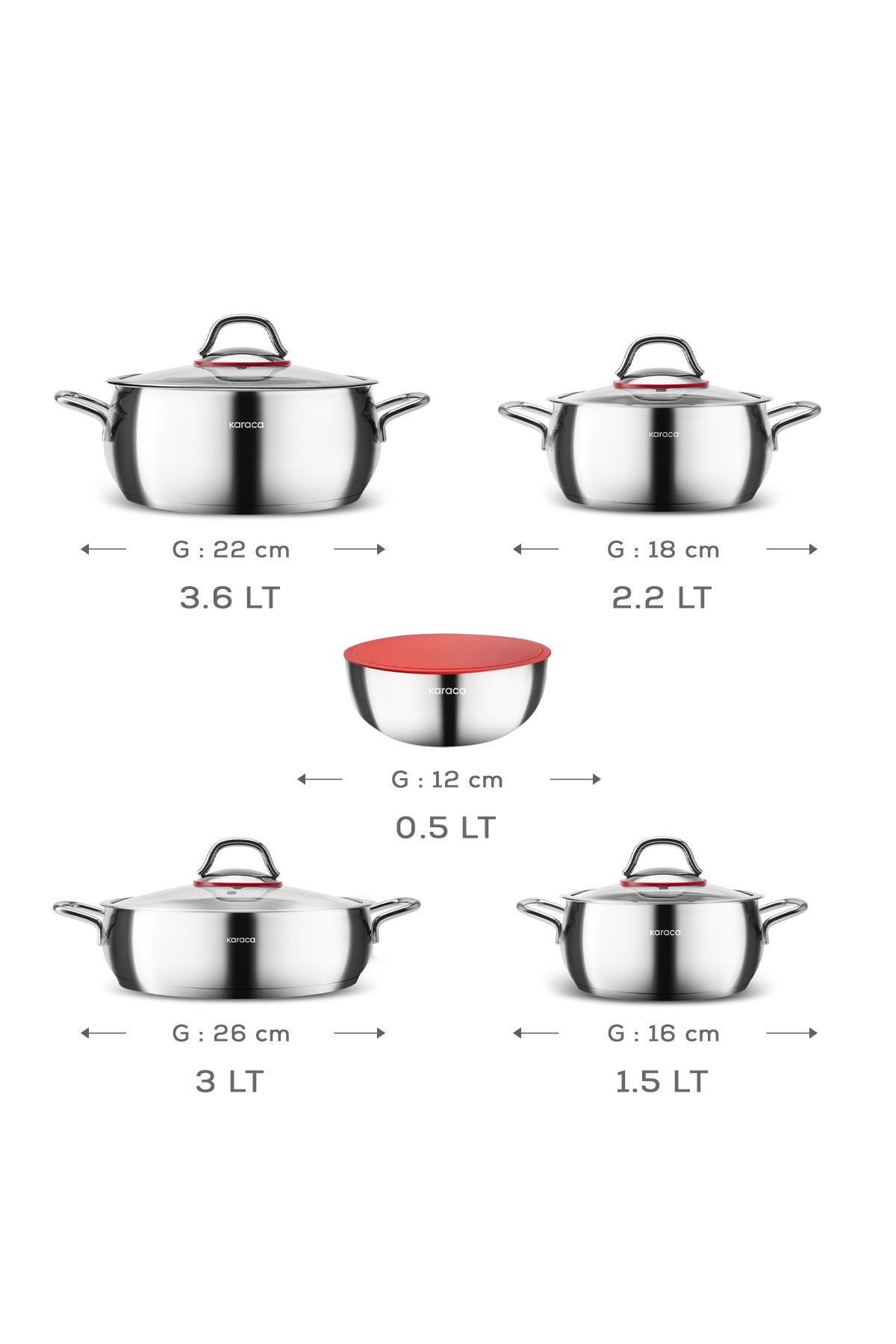 Karaca Emirgan Xl 10 Piece Saklama Kapli Cookware Set