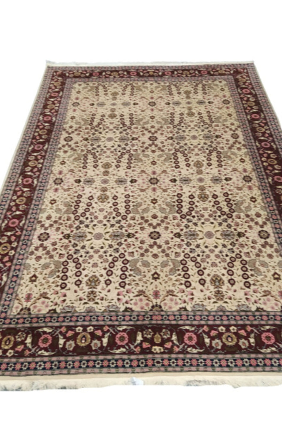 FT Carpetry Seven Mountains Flower Handwoven Hereke Carpet - MALLTURK