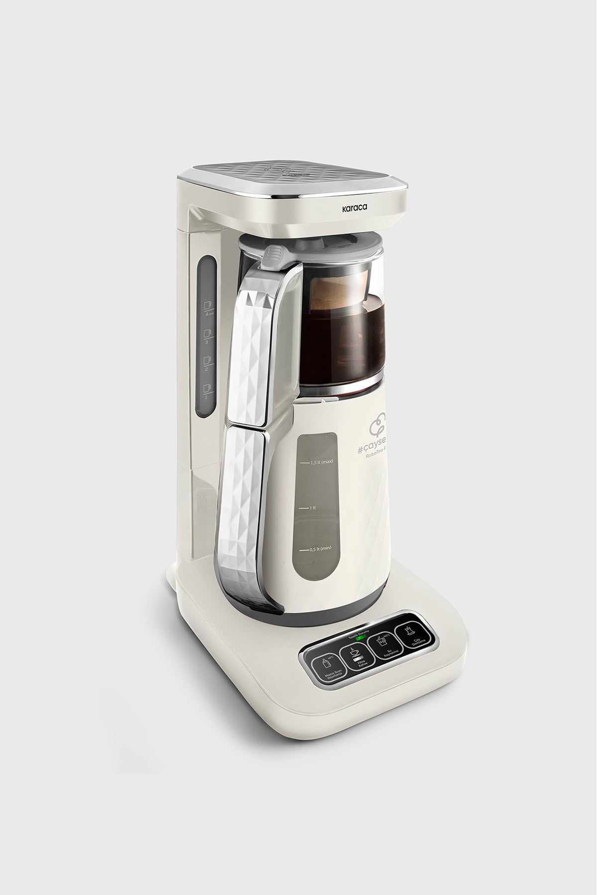 Karaca Tea Lover Robotea Pro Quartz 4 in 1 Talking Tea Maker Creamy - MALLTURK