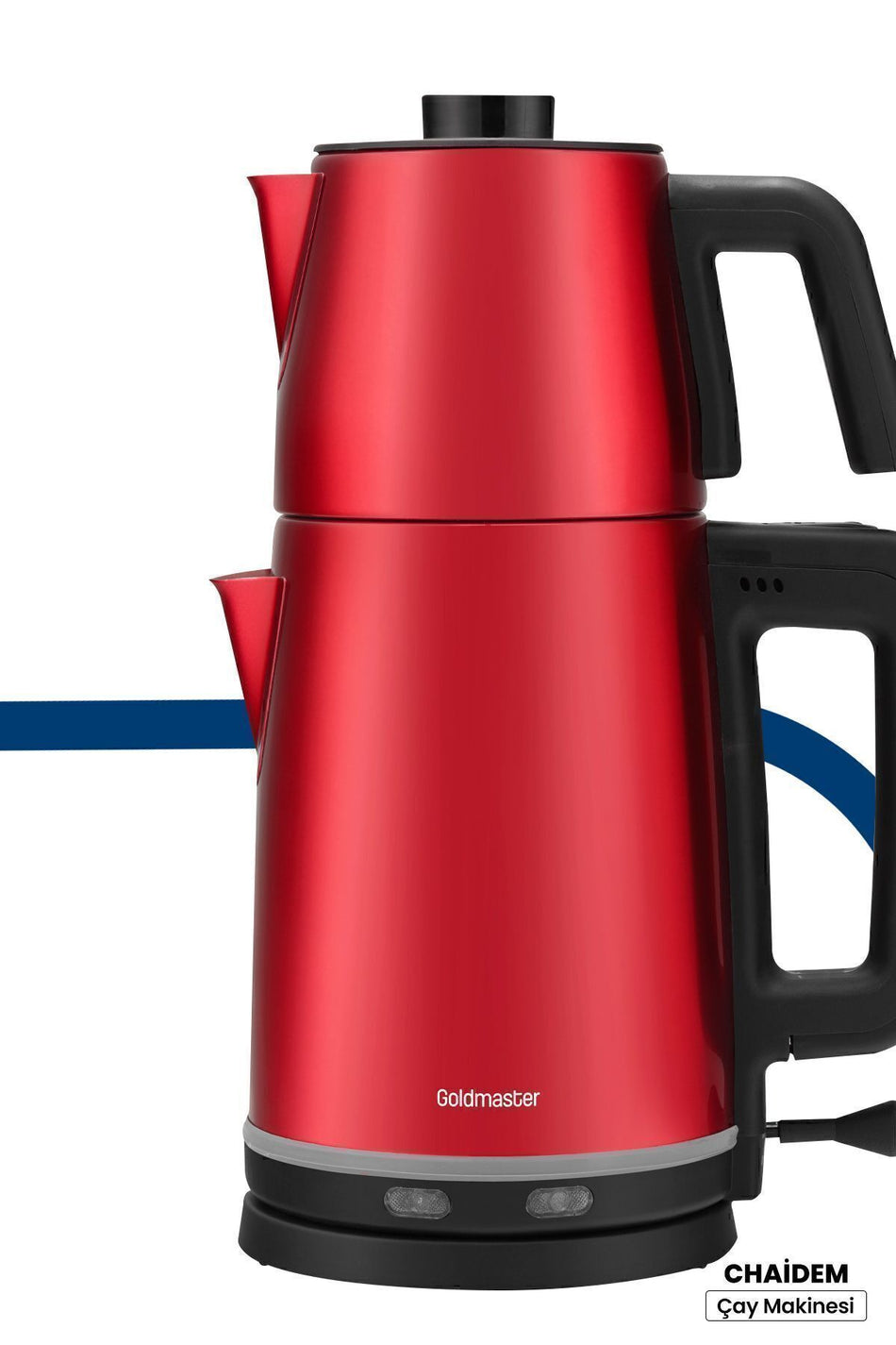 GoldMaster Chaidem XL 2200 Watt Stainless Steel Drip-Proof Tea Maker and Kettle, Red - MALLTURK