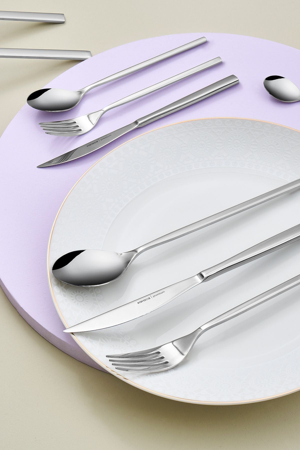 Karaca carmelo 91 Piece 12 Place Setting premium Boxed Flatware Set ve Serving Utensil Set - MALLTURK
