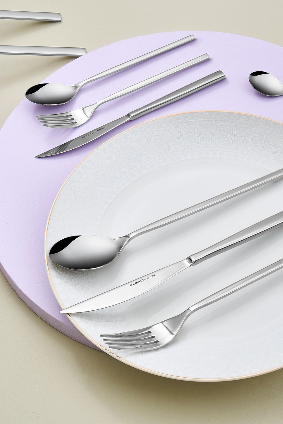 Karaca carmelo 91 Piece 12 Place Setting premium Boxed Flatware Set ve Serving Utensil Set - MALLTURK