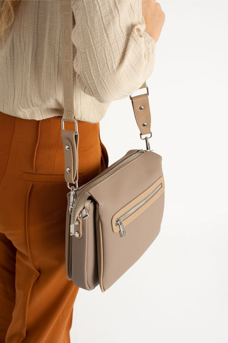 Just Polo Women's Shoulder & Messenger Bag, Beige,Polo Fabric - MALLTURK