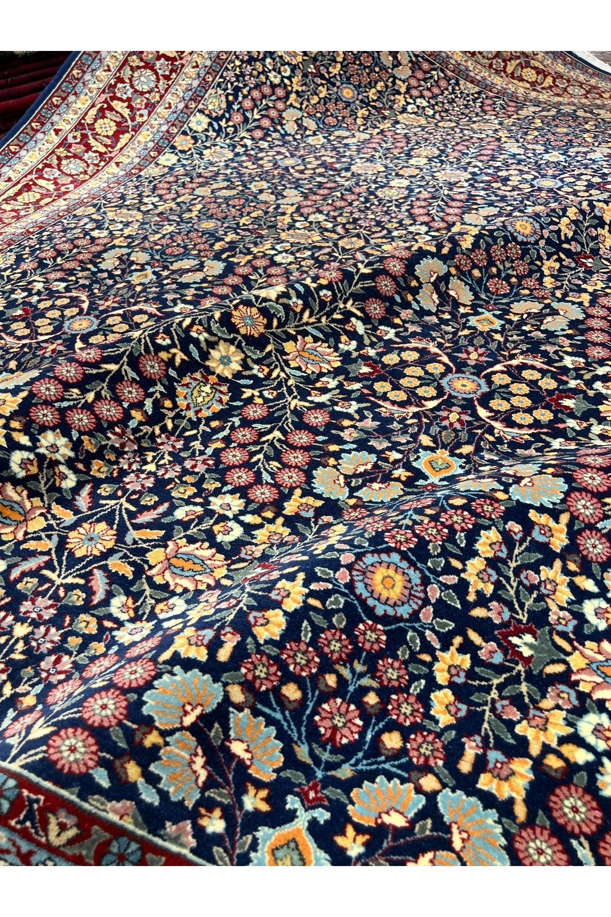 RD RAMAZAN DAG Hand Rug Art Hand-Woven Sumerbank Hereke Rug Signed Seven Mountains Flower Design Size 300x200. - MALLTURK