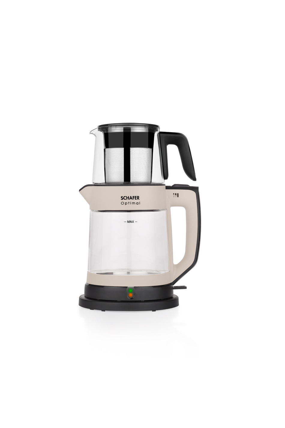 Schafer Optimal Electric Glass Tea Maker - Cream - MALLTURK