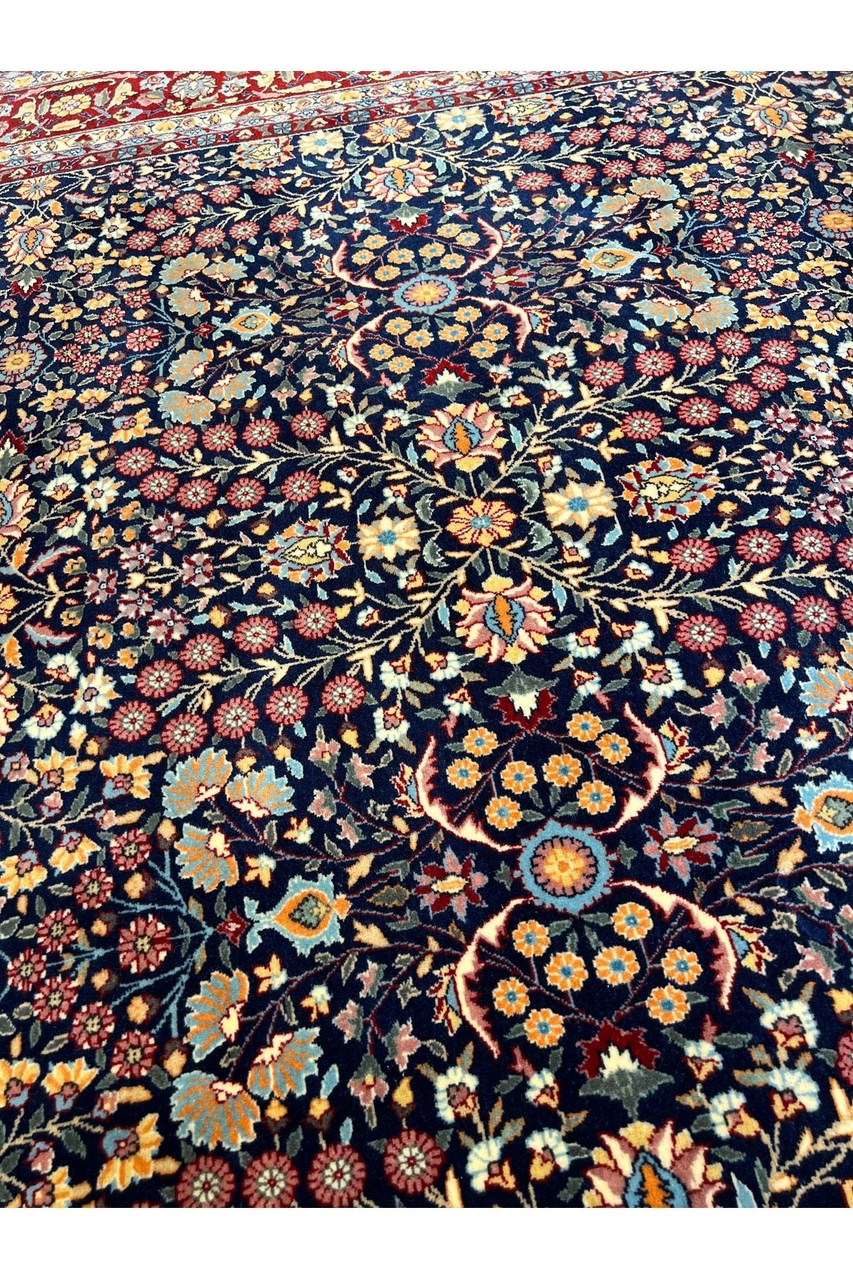 RD RAMAZAN DAG Hand Rug Art Hand-Woven Hereke Rug Imzalidir Seven Mountains Flower Design Premium Quality Natural Dye Size 3x2 - MALLTURK