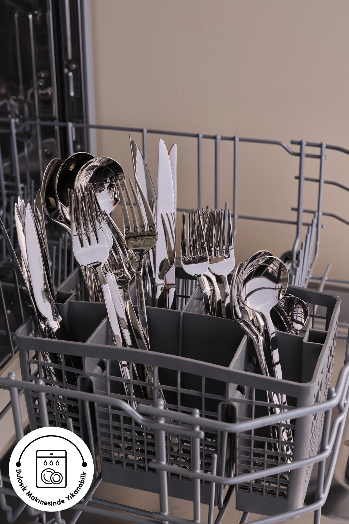 Karaca orion black 30 Piece 6 Place Setting Flatware Set - MALLTURK