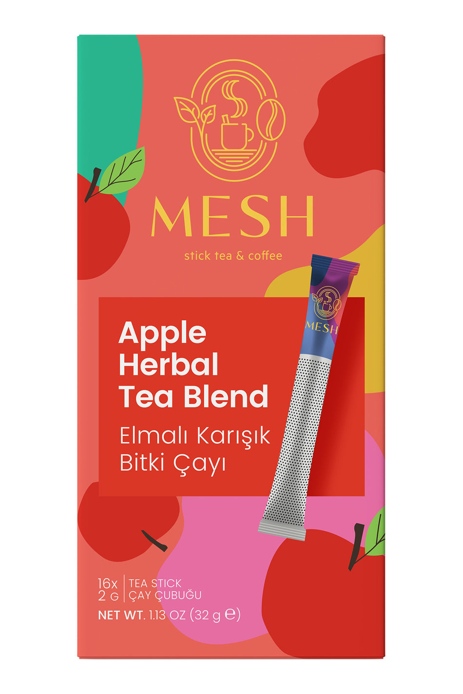 Mesh Stick Apple Tea Fruit Tea, Pack of 16