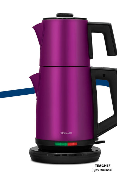 GoldMaster Teachef Violet 2200 Watt Stainless Steel Drip-Free Design Tea Maker and Kettle - MALLTURK