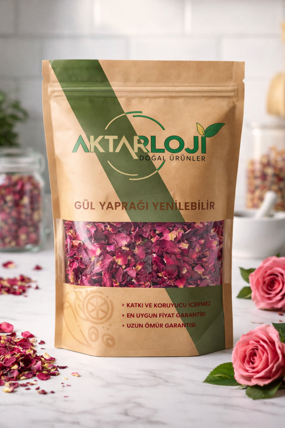 Aktarloji 100g Edible Rose Petals | Naturally Dried Scented Rose Petals / Additive-Free & Natural