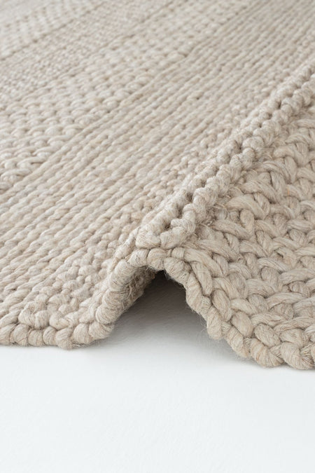 Cool Rug Elegance J352 Beige Wool Rug Natural Living Room Rug Hallway Rug Runner Hand-Woven Rug Knitted Handmade Rug