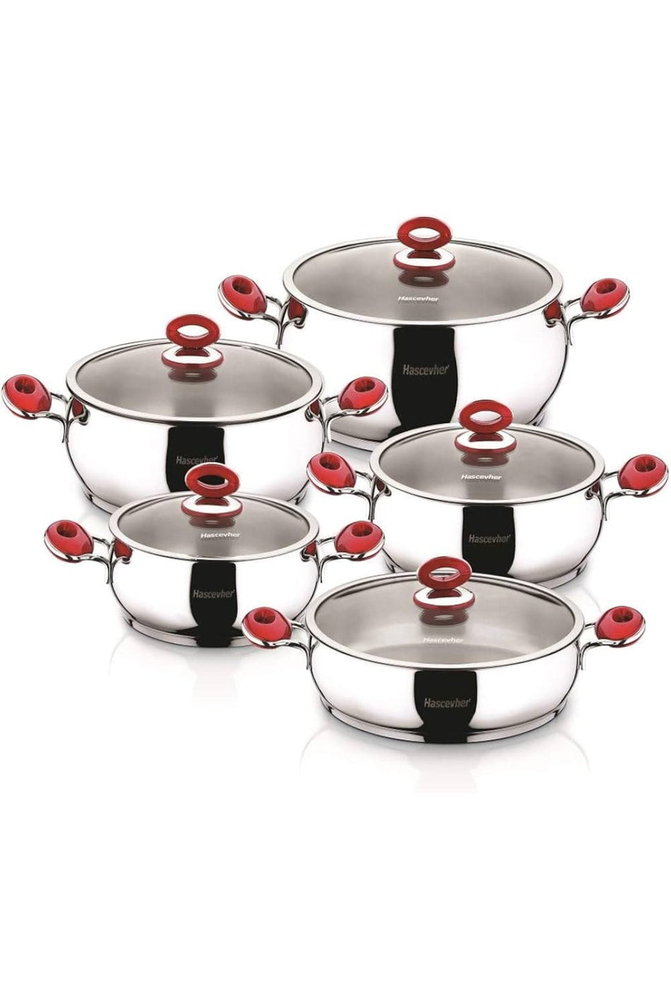 Hascevher Anemon 10 Piece Cookware Set - MALLTURK