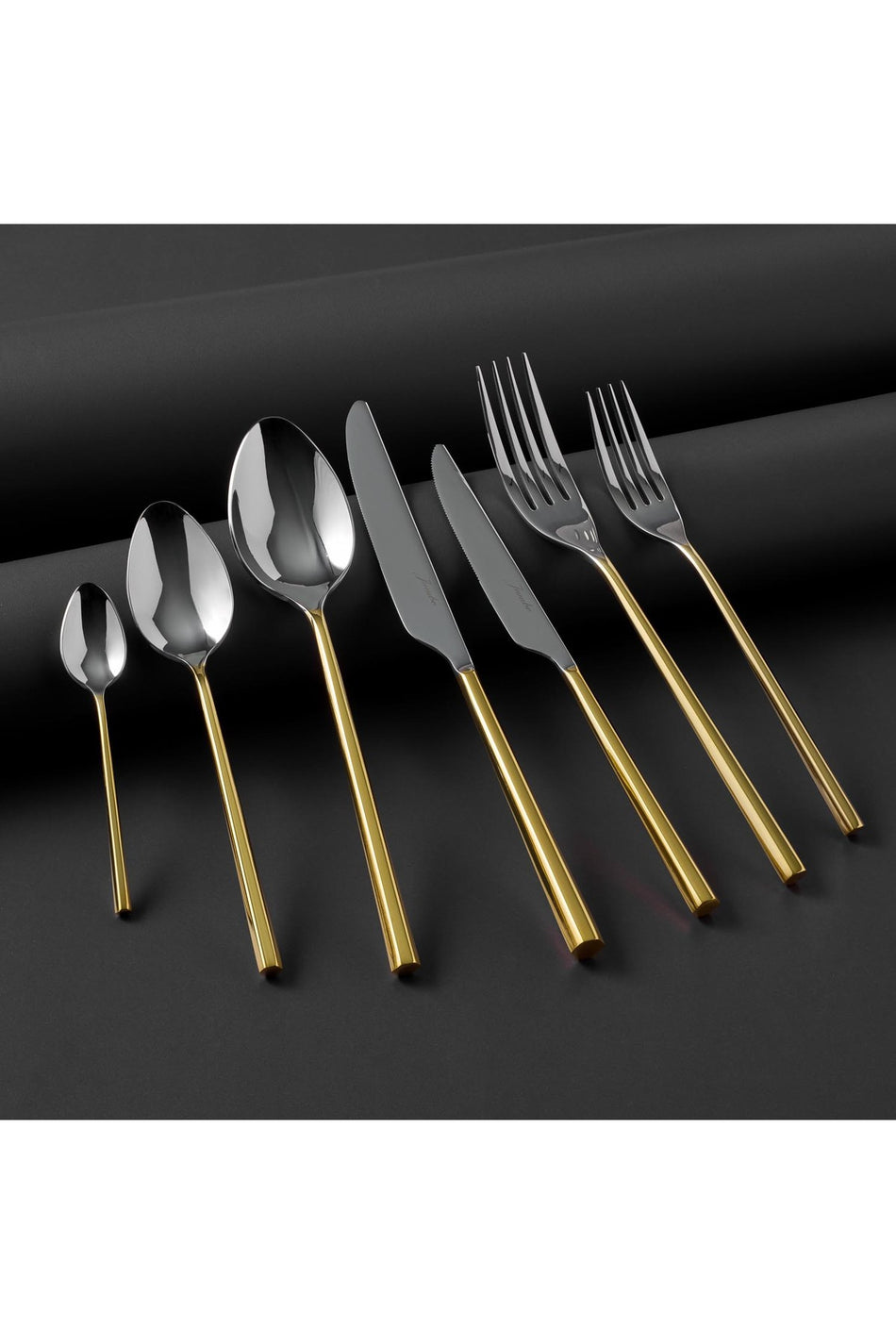 Jumbo 1001 altin 84 Piece 12 Place Setting Flatware Set 500 01 01 6051 - MALLTURK