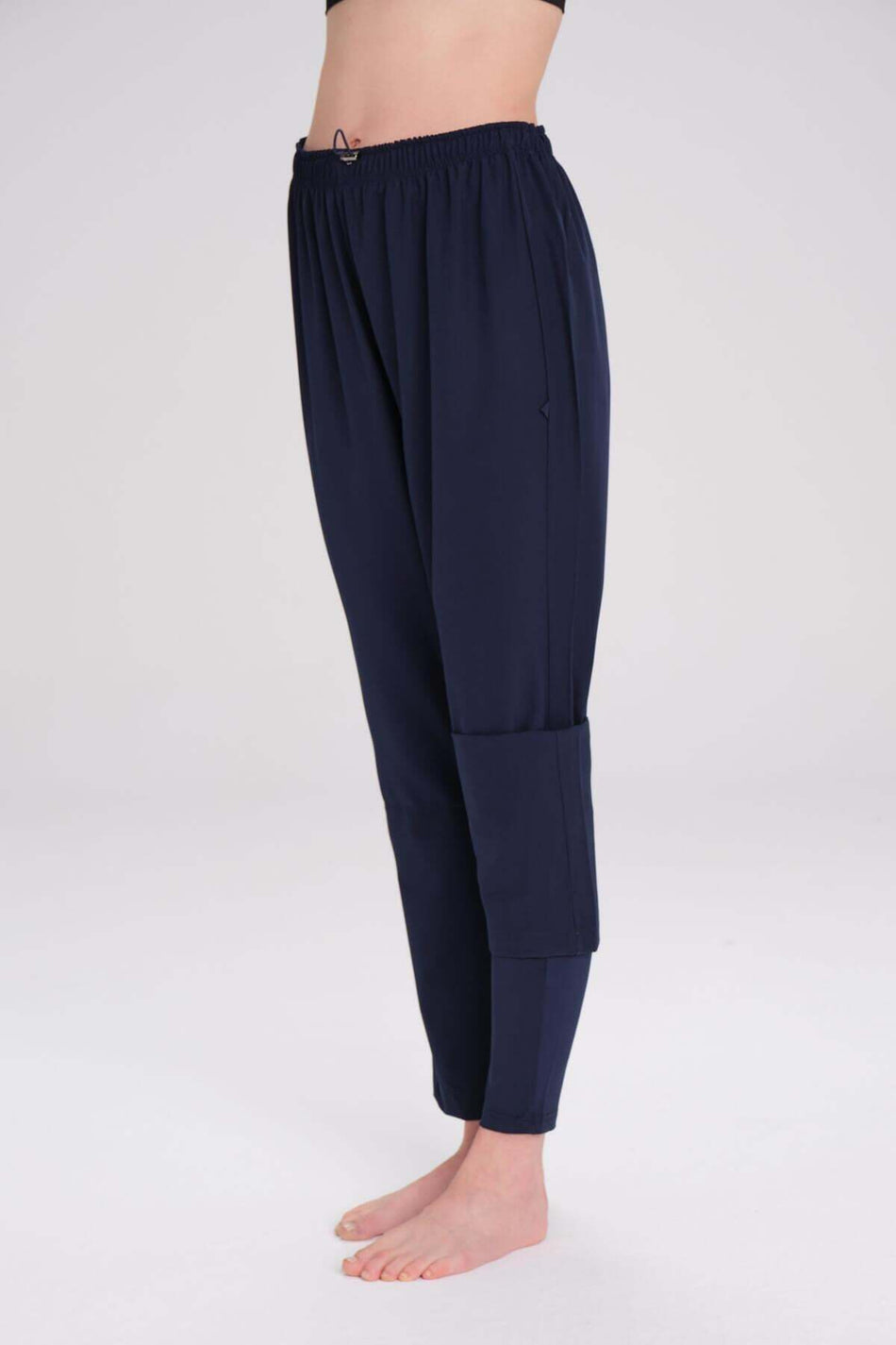 Hasema Flexible Woven Navy Blue Anti-Painting Swim Pants with Leggings 3087 - MALLTURK