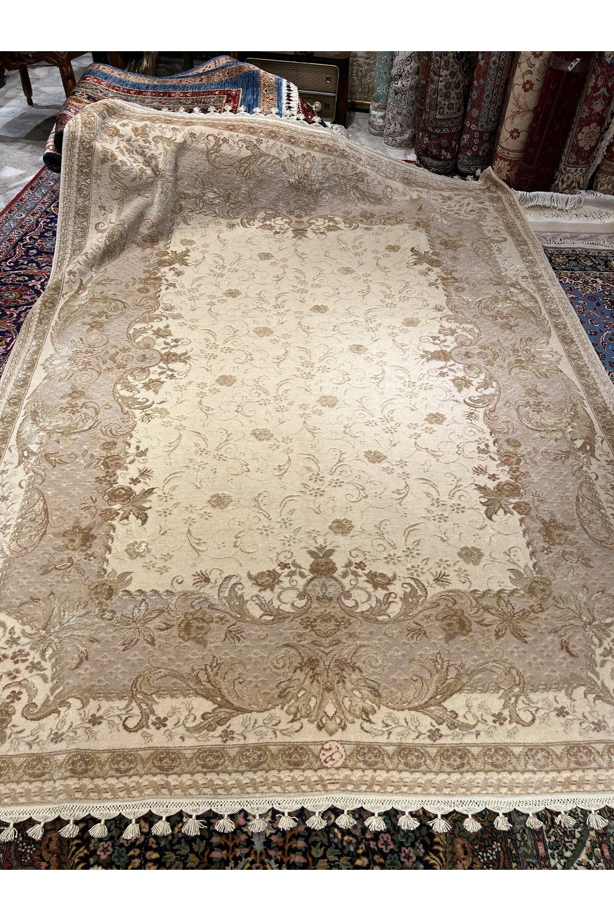 RD RAMAZAN DAG Hand Rug Art Hand-Woven Fine Rug Pera Tughra Silk Size 250x186