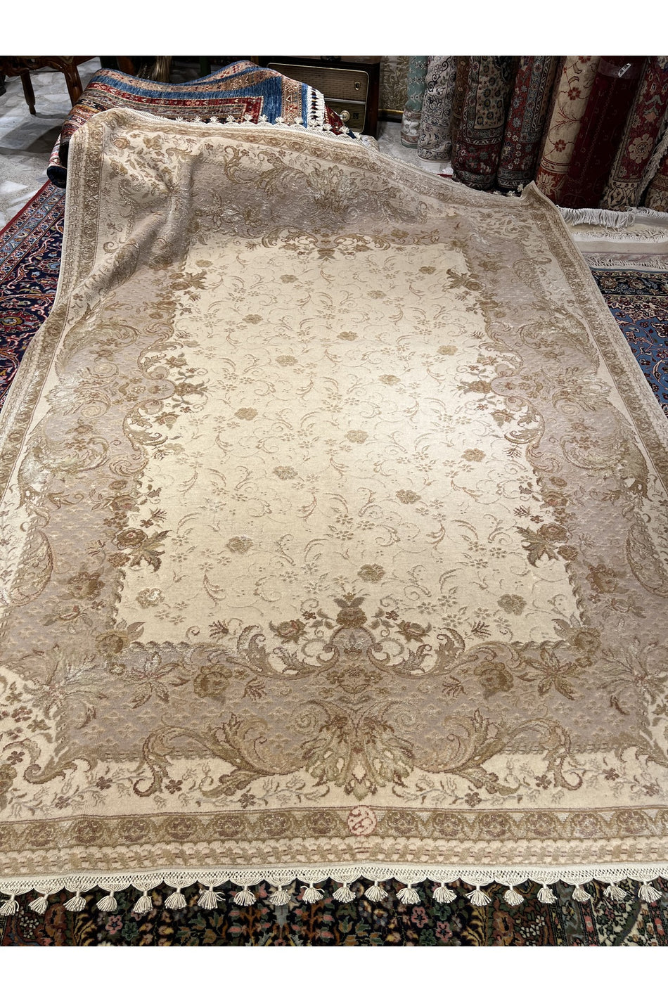 RD RAMAZAN DAG Hand Rug Art Hand-Woven Fine Rug Pera Tughra Silk Size 250x186