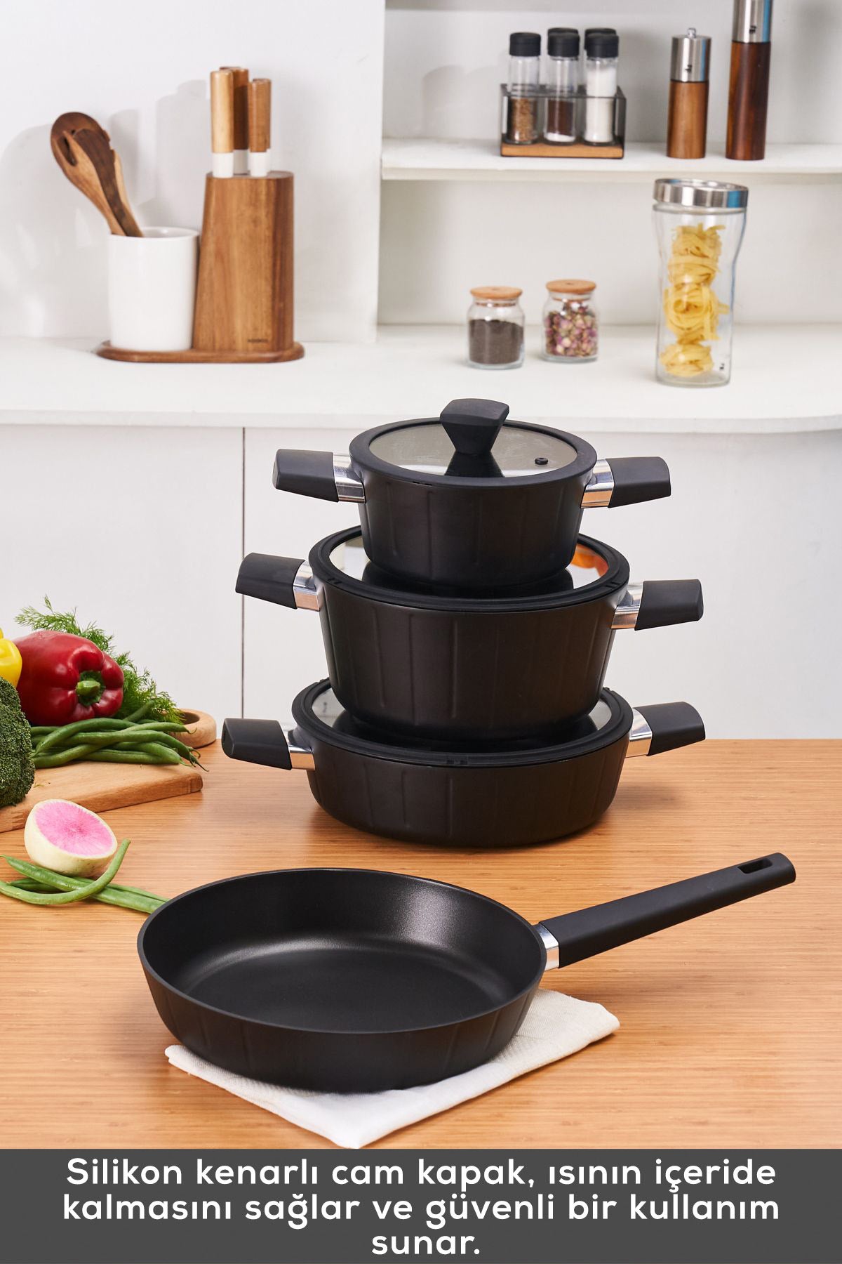 Karaca Biodiamond Regnum Induction Compatible 7 Piece Cookware Set - MALLTURK