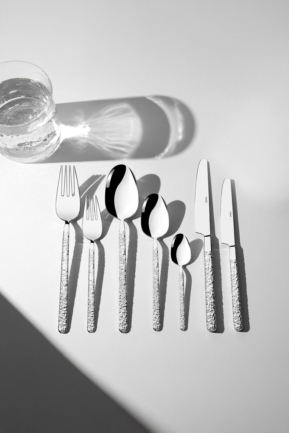 Nehir lyon Plain 12 Place Setting 84 Piece Boxed Flatware Set - MALLTURK