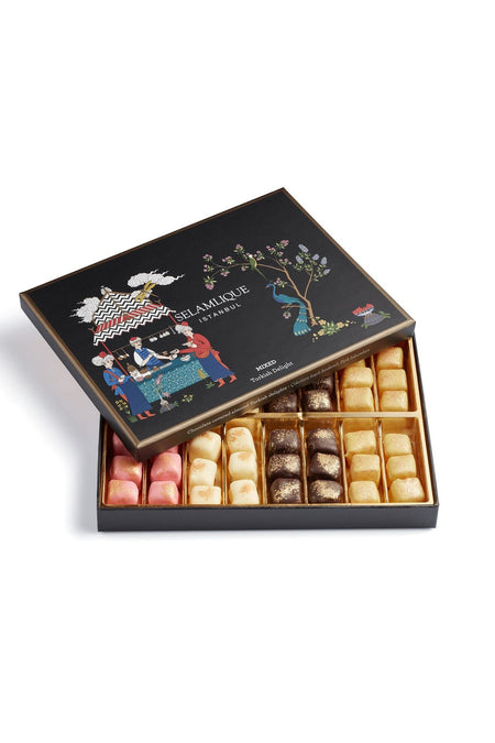 SELAMLIQUE istanbul Assorted Chocolate Coated Almond Turkish Delight 500g - MALLTURK