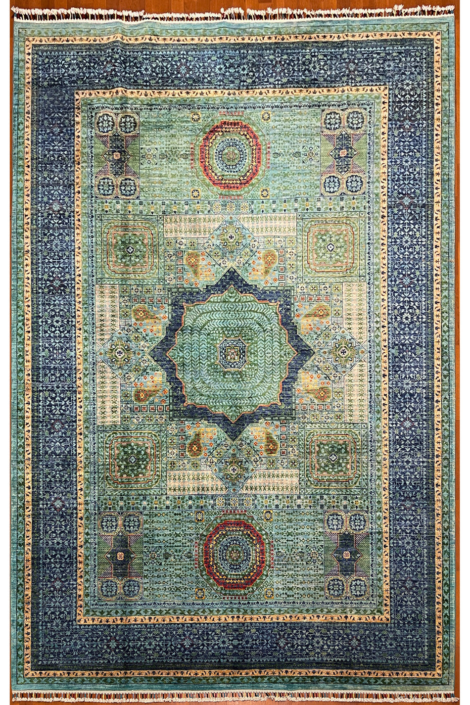 Afghan Handwoven Memlook Rug, 100% Wool, Handcrafted with a Wonderful Memlook Pattern. - MALLTURK