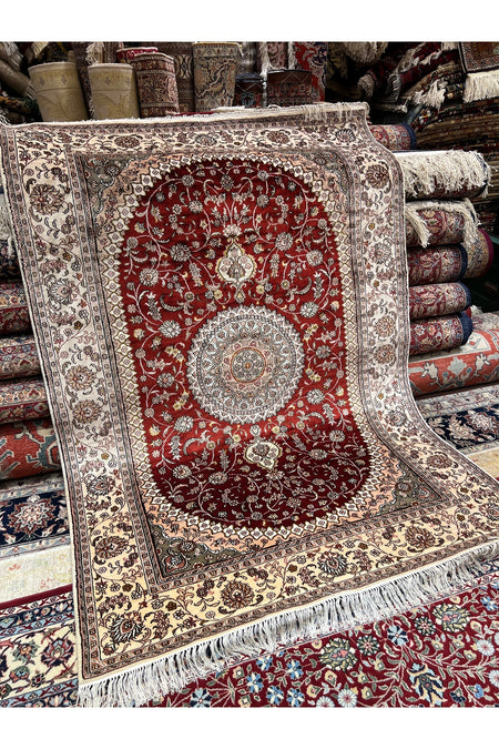 RD RAMAZAN DAG Hand Rug Art Hand-Woven Chinese Silk Rug 1.90x120