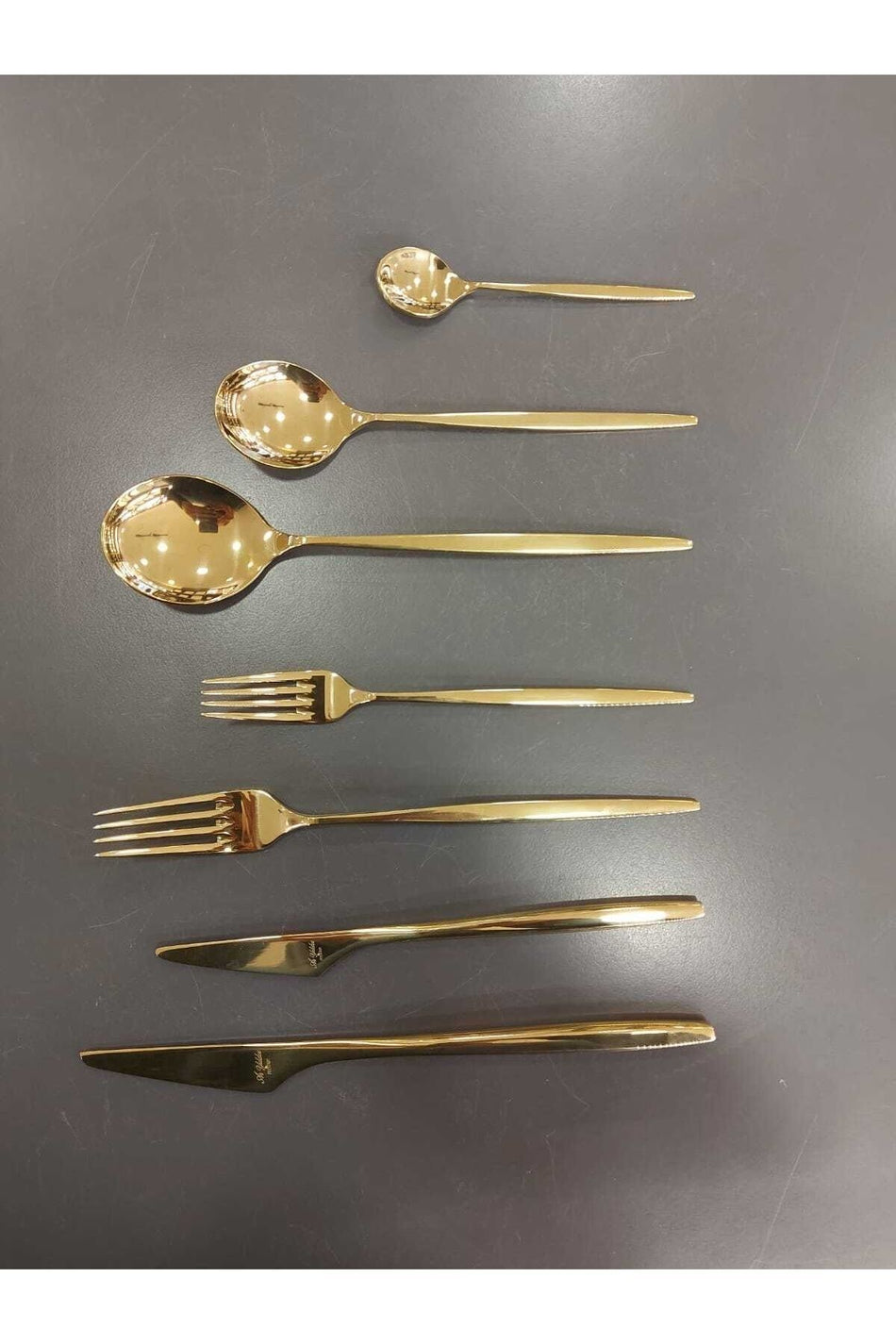 Aryildiz studio 89 Piece Flatware Set parlak gold - MALLTURK