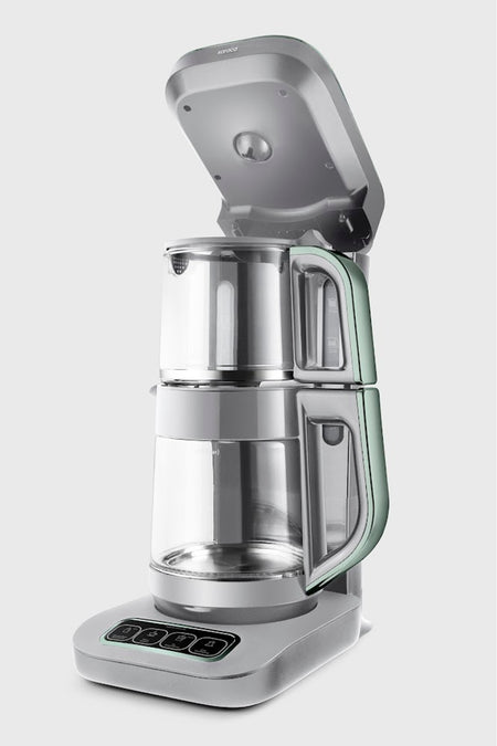 Karaca Tea Lover Robotea Pro 4 in 1 Talking Glass Tea Maker Soft Green - MALLTURK