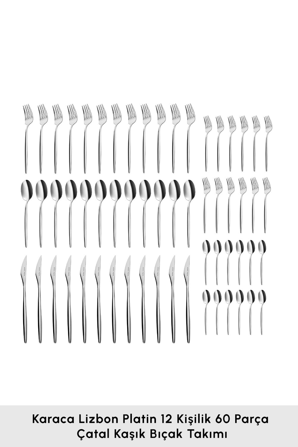 Karaca lizbon 60 Piece 12 Place Setting Flatware Set - MALLTURK