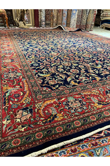 RD RAMAZAN DAG Hand Rug Art Hand-Woven Sivas Prison Workshop Hereke Rug Viyana Pattern Collector Piece Size 345x245 - MALLTURK