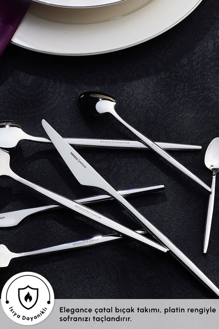 Karaca moongate 84 Piece 12 Place Setting 316 Steel premium Fork Spoon - MALLTURK