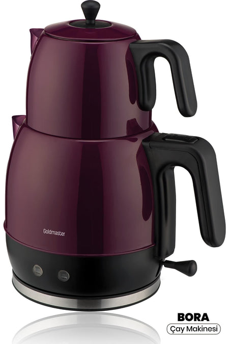 GoldMaster Bora 2200 Watt XL Stainless Steel Tea Maker and Water Kettle with Drip-Free Spout - MALLTURK