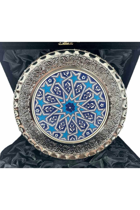 Cini Evi Seljuk Star Patterned Silver Plate 25cm - MALLTURK