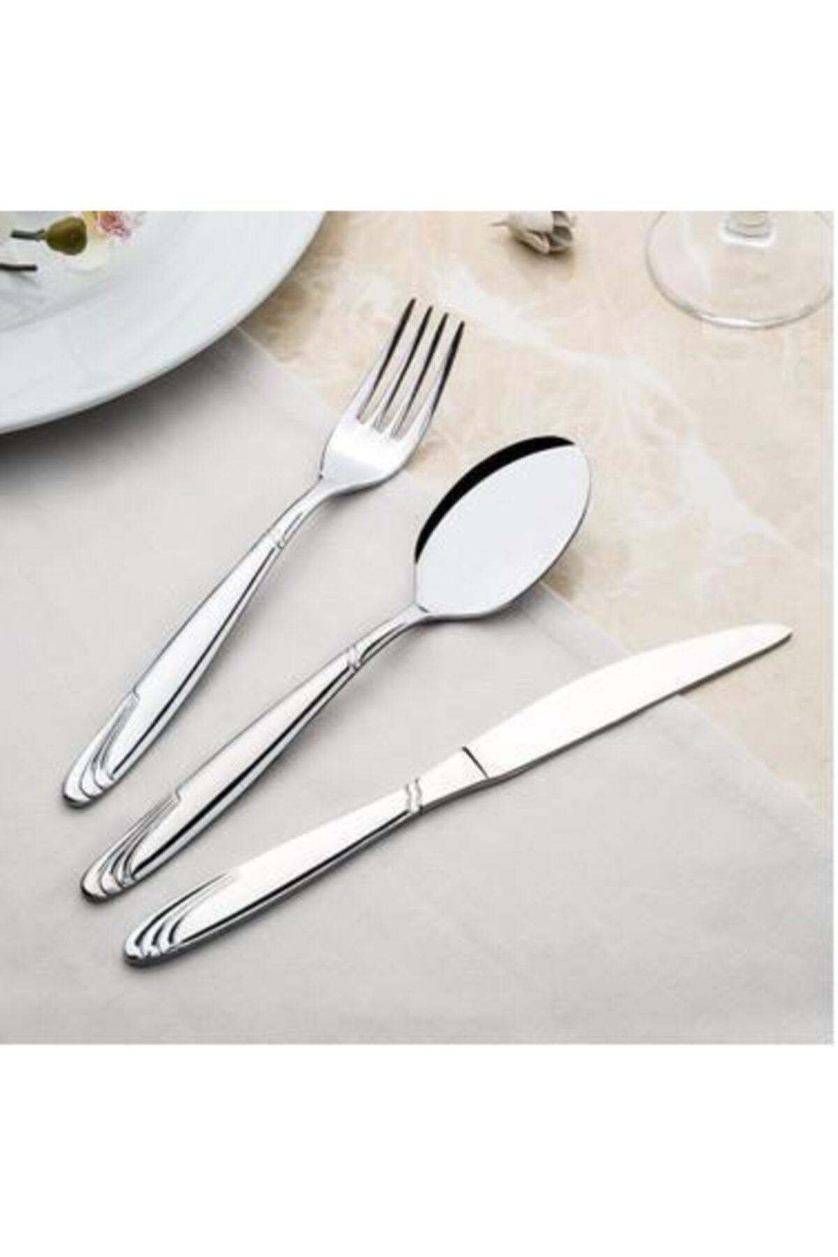Nehir lizbon Flatware Set 6 Place Setting 18 Piece - MALLTURK