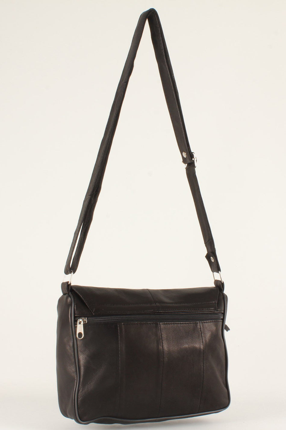 Fubileather Carmen Genuine Leather Casual Crossbody Messenger Bag Black 24*20