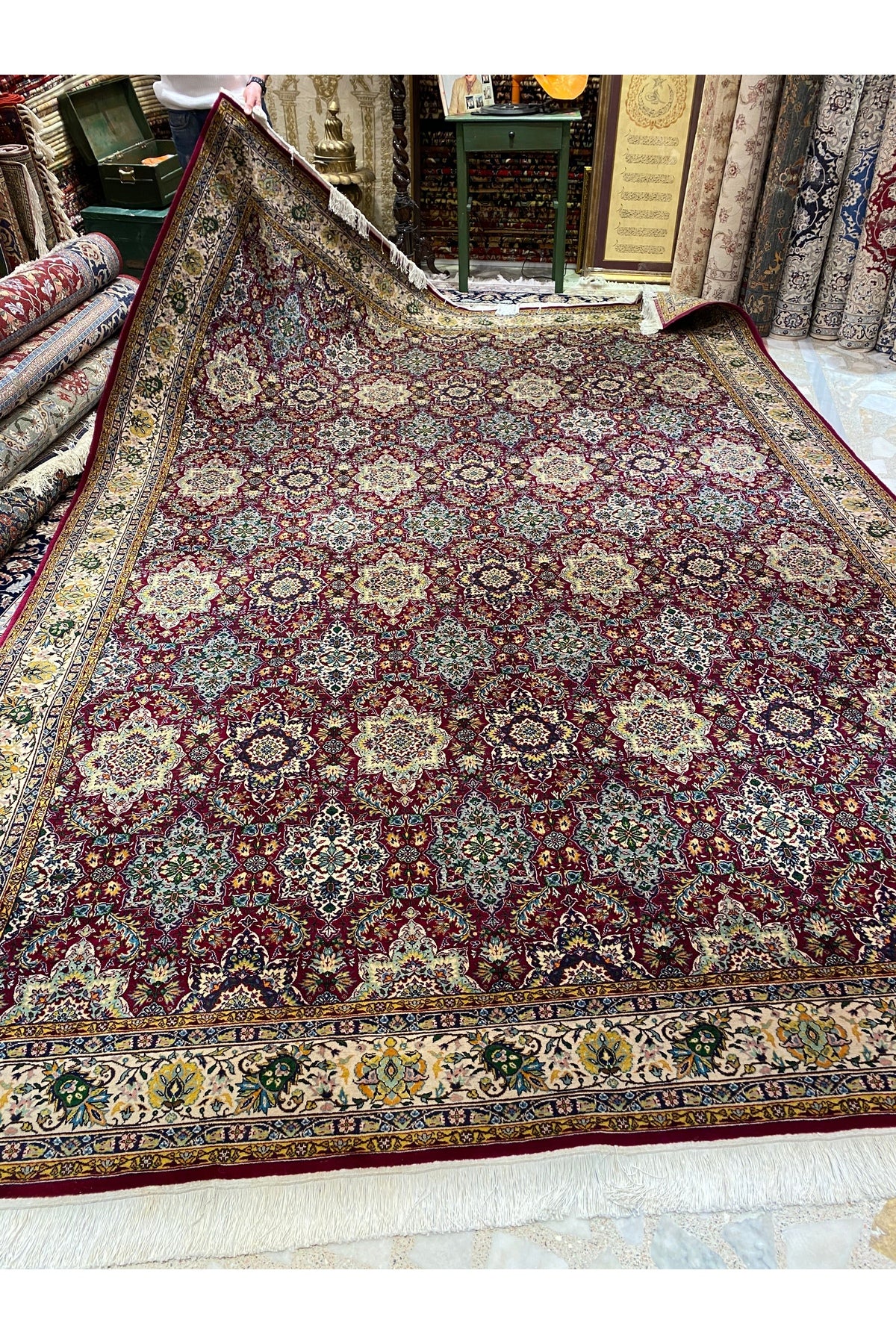 RD RAMAZAN DAG Hand Rug Art Hand-Woven Erzurum Ataturk universitesi Halicilik Merkezinde dokunmus , Sivas Acik Prison Workshop 384x2.67 - MALLTURK