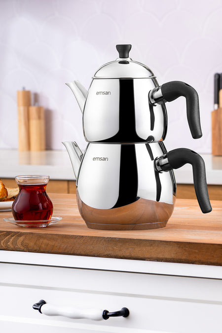 Emsan Duru Midi Teapot Set, Black, 1.0 - 2.0 Lt - MALLTURK