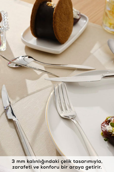 Karaca new year yilbasi novara 84 Piece 12 Place Setting elegance Flatware Boxed - MALLTURK