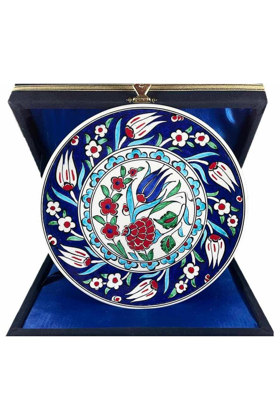 Cini Evi Iznik Tile Plate Pomegranate Cicegi and Tulip Garden Patterned 18 cm - MALLTURK