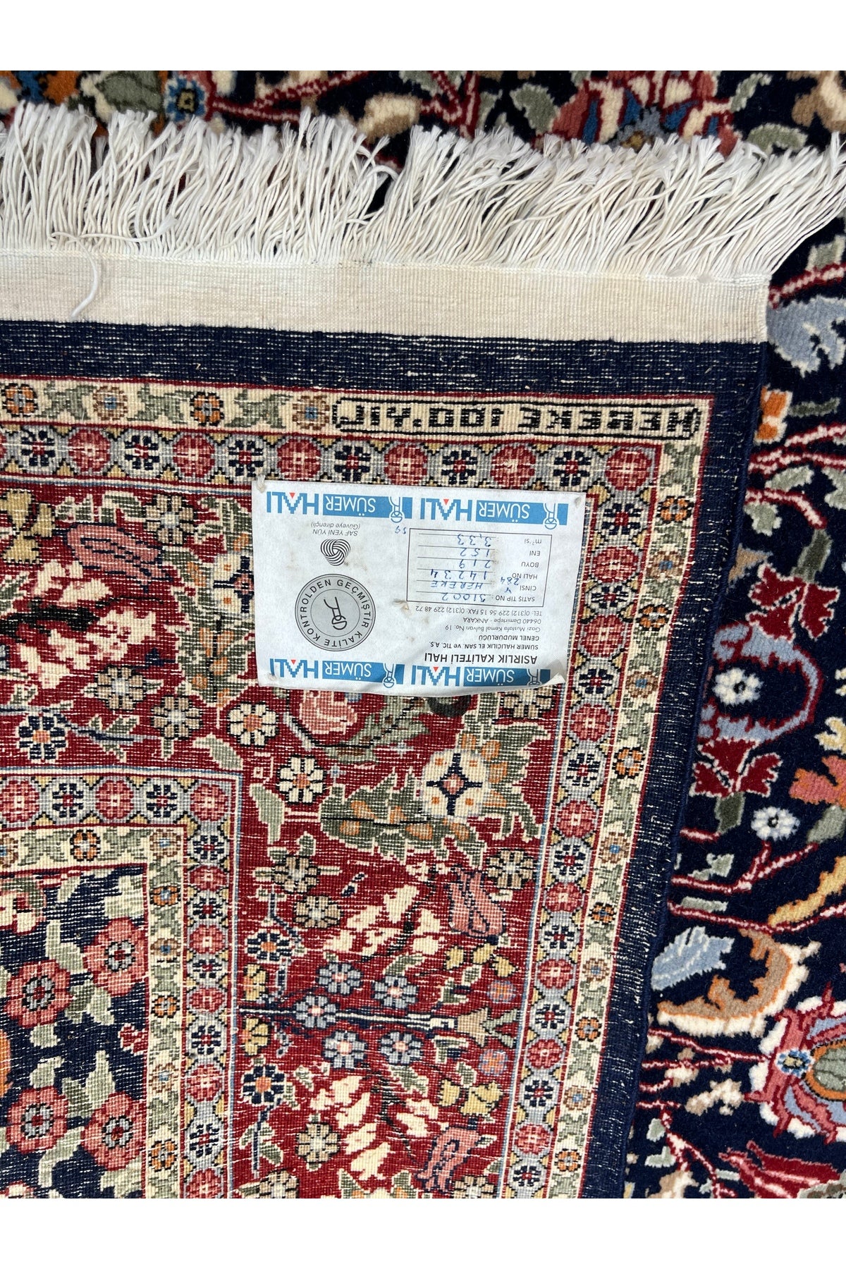 RD RAMAZAN DAG Hand Rug Art Hand-Woven Sumerbank Hereke Rug Signed Lalezar Design.Size 220x150. - MALLTURK