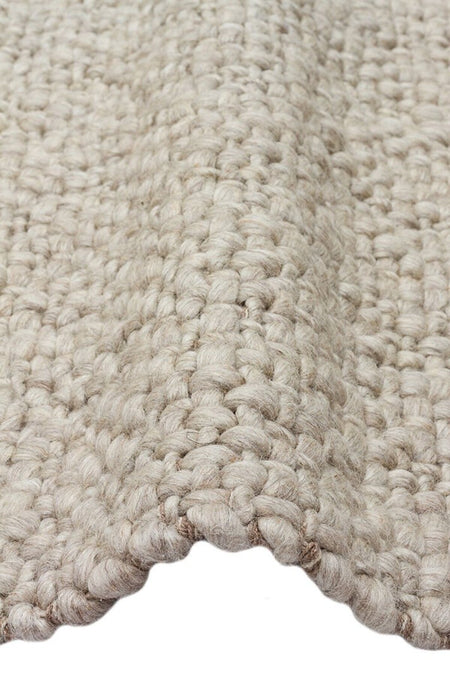Vog Rug Loopy Hand-Woven Pure Wool and Cotton Rug Scandinavian Style Soft Textured Beige/Gray/Cream Color VogCHK