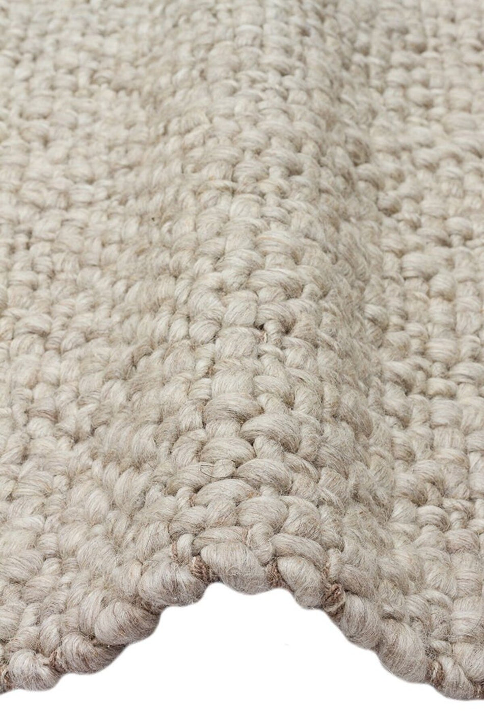 Vog Rug Loopy Hand-Woven Pure Wool and Cotton Rug Scandinavian Style Soft Textured Beige/Gray/Cream Color VogCHK