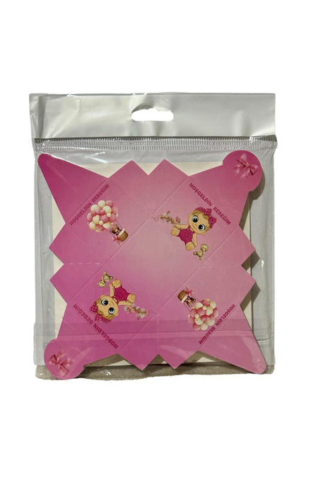 Alya -BUTIK Pink Baby Printed Turkish Delight Box Welcome Baby Printed 25 Pieces - MALLTURK