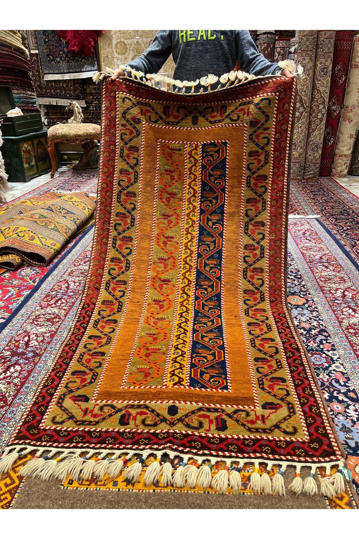 RD RAMAZAN DAG Hand Rug Art Hand-Woven Sivas Sal Pattern Rug Size 167x87