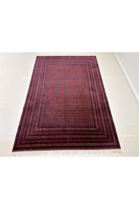 Afghan Rug Hand-Woven Hojanosrai Design 100% Wool Natural Dye